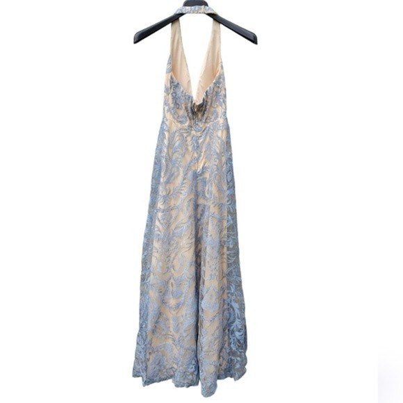 Speechless Light Blue Embroidered A-line Gown - Picture 5 of 16